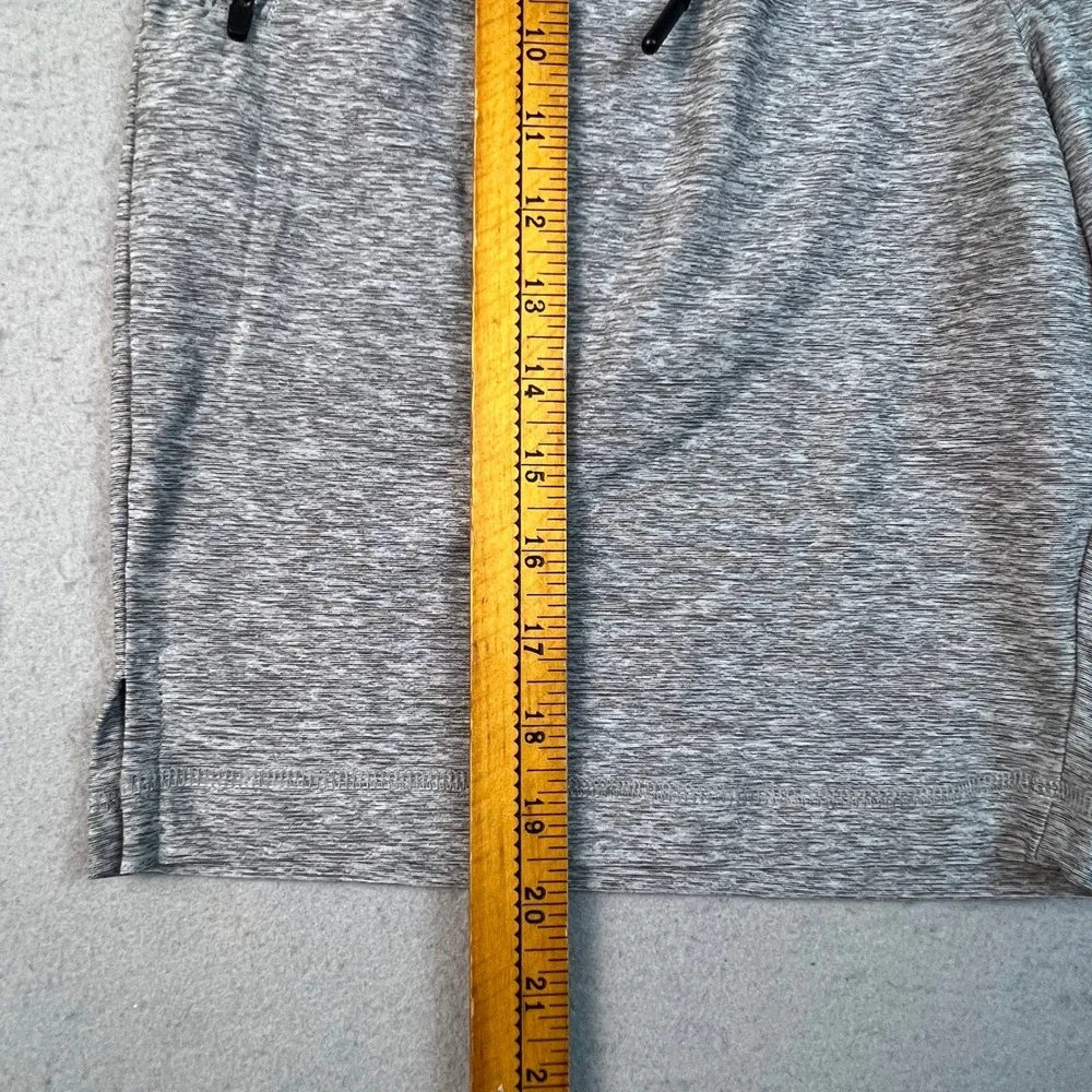 Mitre Athletic Training Shorts Mens Medium Grey Space Dye Zipper Pockets Gym